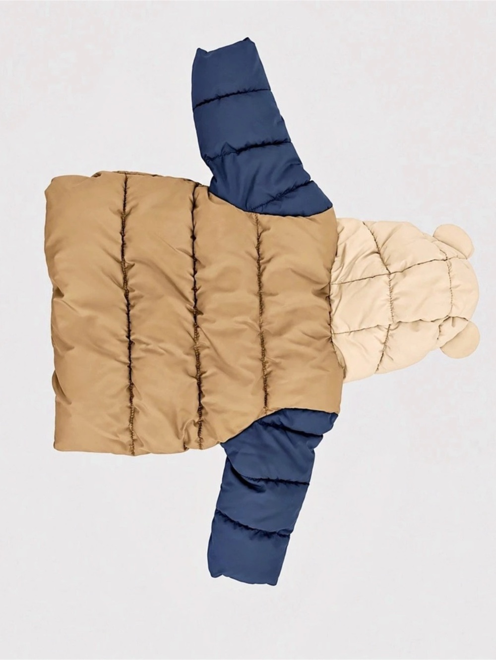 Old Navy Water-Resistant Hooded Critter Puffer Jacket for Baby Brown & Blue